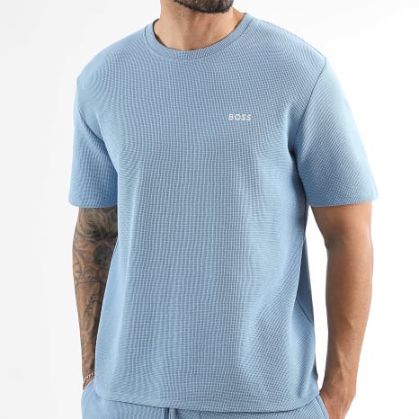 BOSS - Conjunto T-Shirt E Calção de treino Waffle 50535891 50535884 Azul Claro